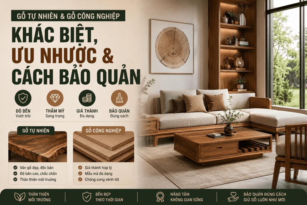 Gỗ tự nhiên và gỗ công nghiệp